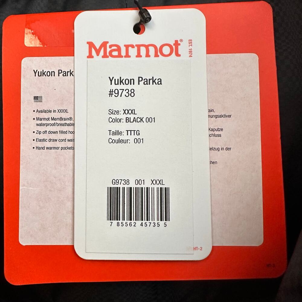 Marmot Yukon Parka Black Puffer Coat Goose Down Classic Coat Men's XXXL NEW* - Picture 8 of 13